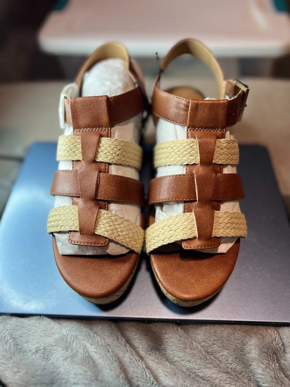 NWT Violet & Red Capree Woven Braided Wedge Sandal - Size 7